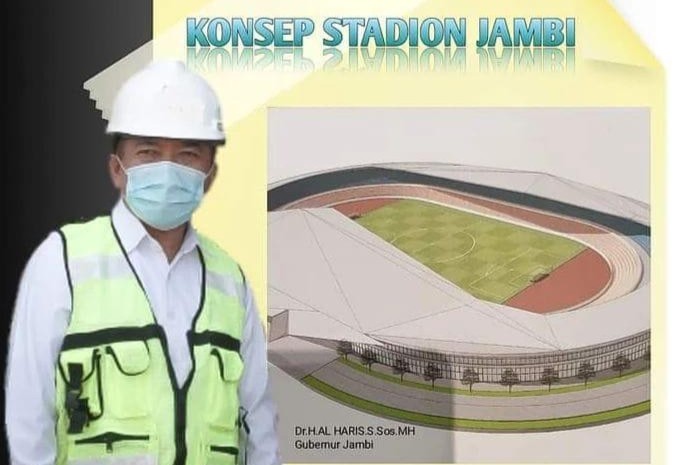 Pemrov Jambi: Konsep Desain Stadion Jambi, Atap Mencerminkan Helm Track Jambi