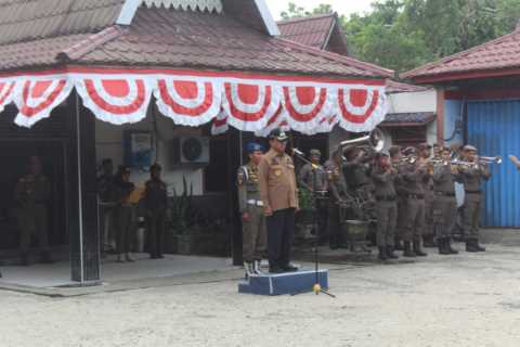 Dandim 0314/Inhil Hadiri Apel Gelar Pasukan Pemilihan Kepala Desa Serentak Inhil 