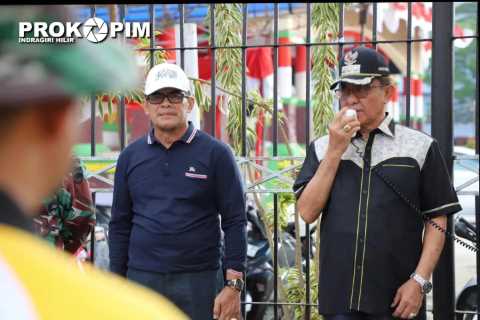 Bupati Inhil Meninjau Latihan Paskibraka HUT RI 2023
