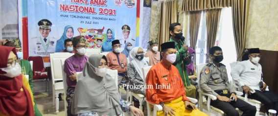 Wabup Inhil Ikuti Peringatan Hari Anak Nasional (HAN) TH 2021 Tingkat Provinsi Riau Secara Virtual