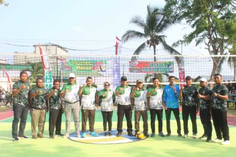 Dandim 0314/Inhil Buka Turnamen Bola Voli Cup Sambut HUT TNI ke-78
