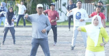 Pj.Bupati H.Herman, SE.MT Ikuti Senam Sehat Osteoporosis