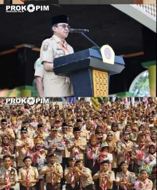 Bupati Inhil Pimpin Upacara Peringatan Hari Pramuka Ke-62 