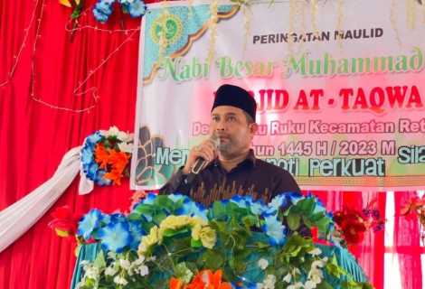 Bupati Inhil Hadiri Peringatan Maulid Nabi di Masjid At-Taqwa Pulau Ruku