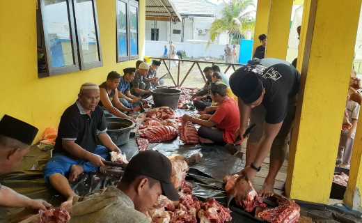 Golkar Inhil Potong 3 Ekor Sapi Hewan Qurban