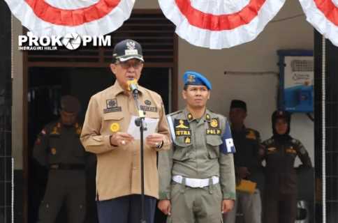 Bupati Wardan Pimpin Apel Gelar Pasukan Pengamanan Pilkades
