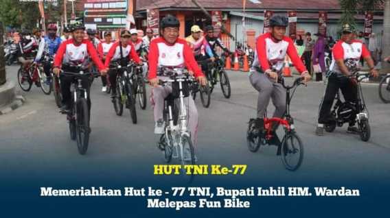 Memeriahkan Hut ke - 77 TNI, Bupati Inhil Melepas Fun Bike