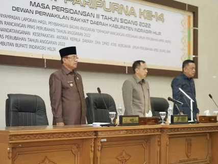 Bupati Inhil Menghadiri Rapat Paripurna DPRD Inhil Ke-14 Masa Persidangan III Tahun Sidang 2022