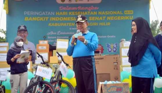 Hadiri Peringatan HKN Ke - 58 di Kab. Inhil, Bupati Himbau Masyarakat Untuk Peduli Kesehatan