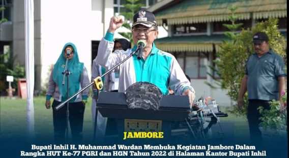 Persatuan Guru Republik Indonesia (PGRI) Kabupaten Indragiri Hilir Menggelar Kegiatan Jambore Dalam Rangka HUT Ke-77 PGRI dan Hari Guru Nasional (HGN) Tahun 2022