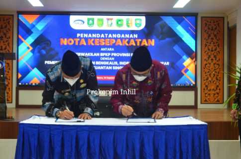Wujudkan Pemerintahan Yang Bersih dan Akun Tabel Wabup Inhil H.Syamsuddin Uti Teken MoU bersama BPKP Riau