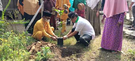 Ketua DPD HKTI Riau, HM Wardan Serahkan Bibit Mangga dan Kelapa