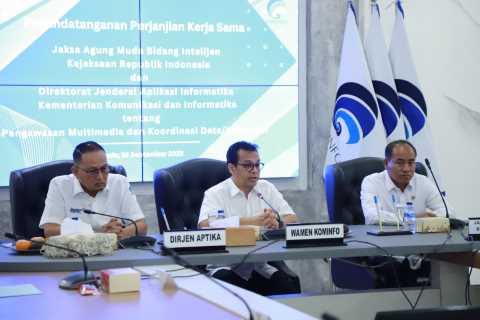 Optimalkan Pengawasan Multimedia,   JAM-Intelijen Menjalin Kerja Sama dengan   Kementerian Komunikasi dan Informatika