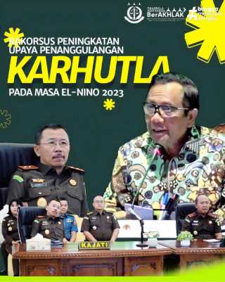 Kepala Kejaksaan Tinggi Riau mengikuti kegiatan Rapat Koordinasi Tentang Peningkatan Upaya Penanggulangan Karhutla pada Masa El-Nino 2023 secara virtual