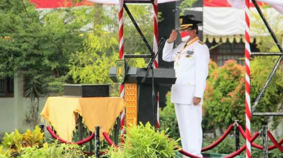 Bupati Inhil HM Wardan Pimpin Upacara Peringatan HUT Ke-77, Proklamasi Kemerdekaan RI