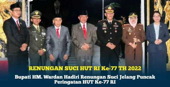 Bupati Inhil Hadiri Renungan Suci Jelang Puncak Peringatan HUT Ke-77 RI