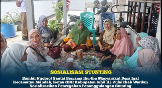 Ketua GSH Kabupaten Inhil Hj. Zulaikhah Wardan Sosialisasikan Stunting di Desa Igal 
