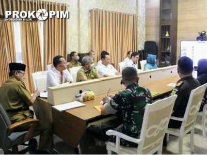 Bupati Inhil Ikuti Rakor Pengendalian Inflasi Secara Virtual