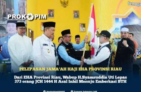 Wabup Inhil Lepas Keberangkatan 373 JCH di EHA Provinsi Riau