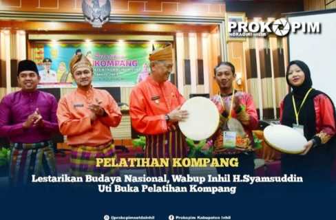 Wabup Inhil Buka Pelatihan Kompang Tajaan Disparporabud
