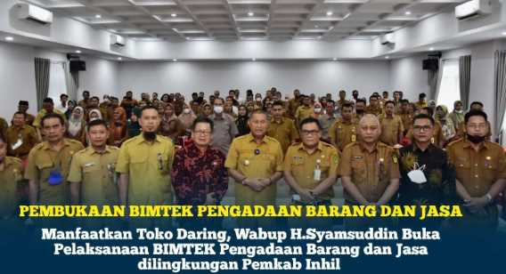 Wabup H.Syamsuddin Uti Buka Bimtek Pengadaan Barang dan Jasa T.A 2022