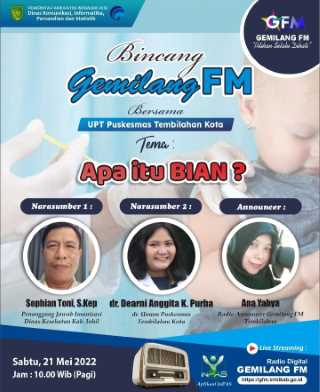 Dinkes Inhil Edukasi BIAN Kepada Masyarakat Di Program Radio Bincang Gemilang FM 2022