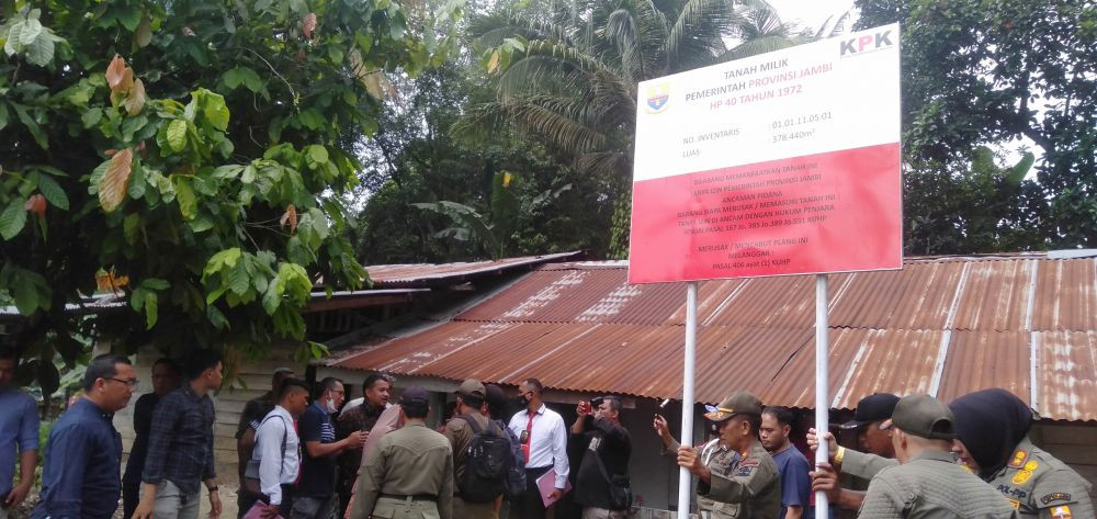 Dikawal KPK, 8 Plang Papan Dipasang di Atas Tanah Milik Pemprov Jambi